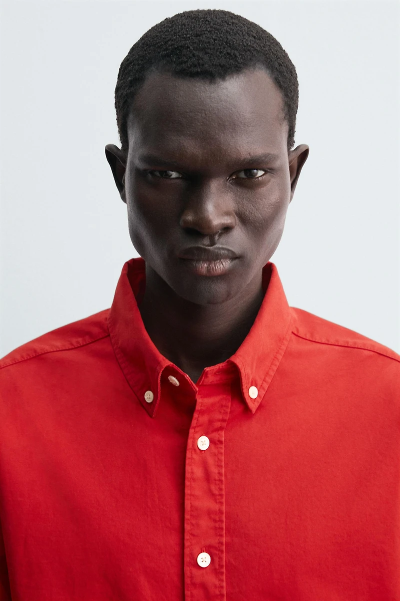 RELAXED FIT COMPACT COTTON SHIRT