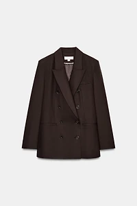 DOUBLE BREASTED BLAZER WITH SHOULDER PADS