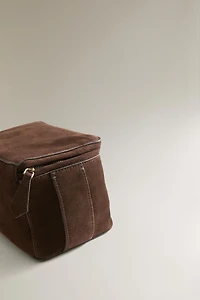 SPLIT SUEDE MAKEUP BAG