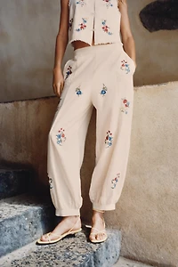 EMBROIDERED BLOOMER PANTS