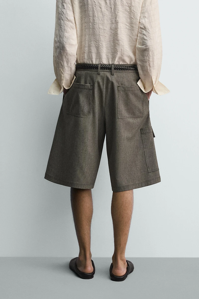 RELAXED WIDE FIT CARGO SHORTS