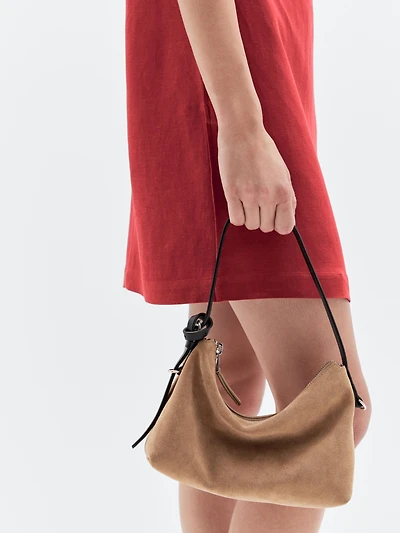 Small split suede leather bag