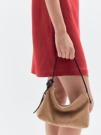 Small split suede leather bag