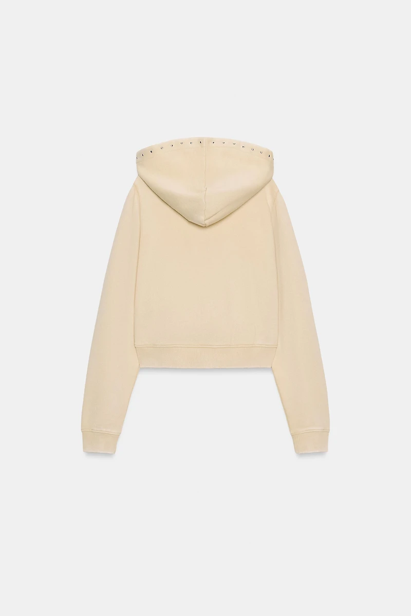STUDDED HOODIE SWEATSHIRT