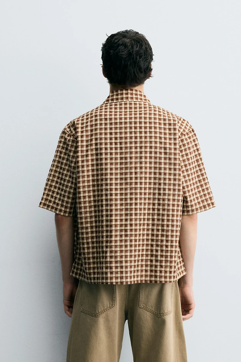 TEXTURED PLAID SHIRT