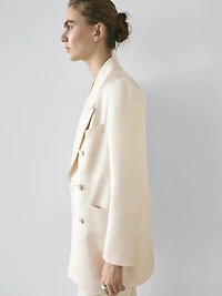 Satin blazer with buttons - STUDIO