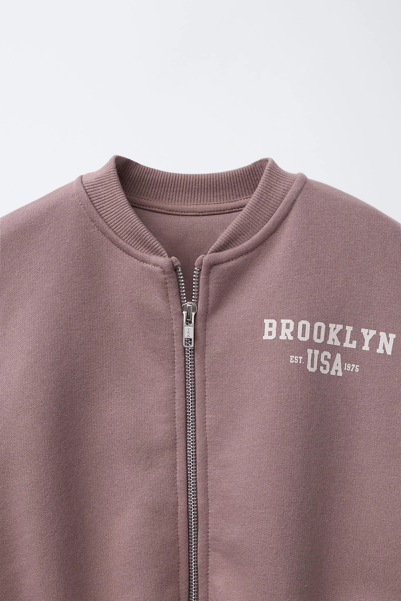 JOGGING FLEECE BOMBER JACKET