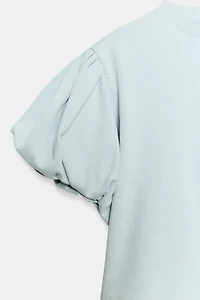 CROPPED VOLUMINOUS SLEEVE T-SHIRT