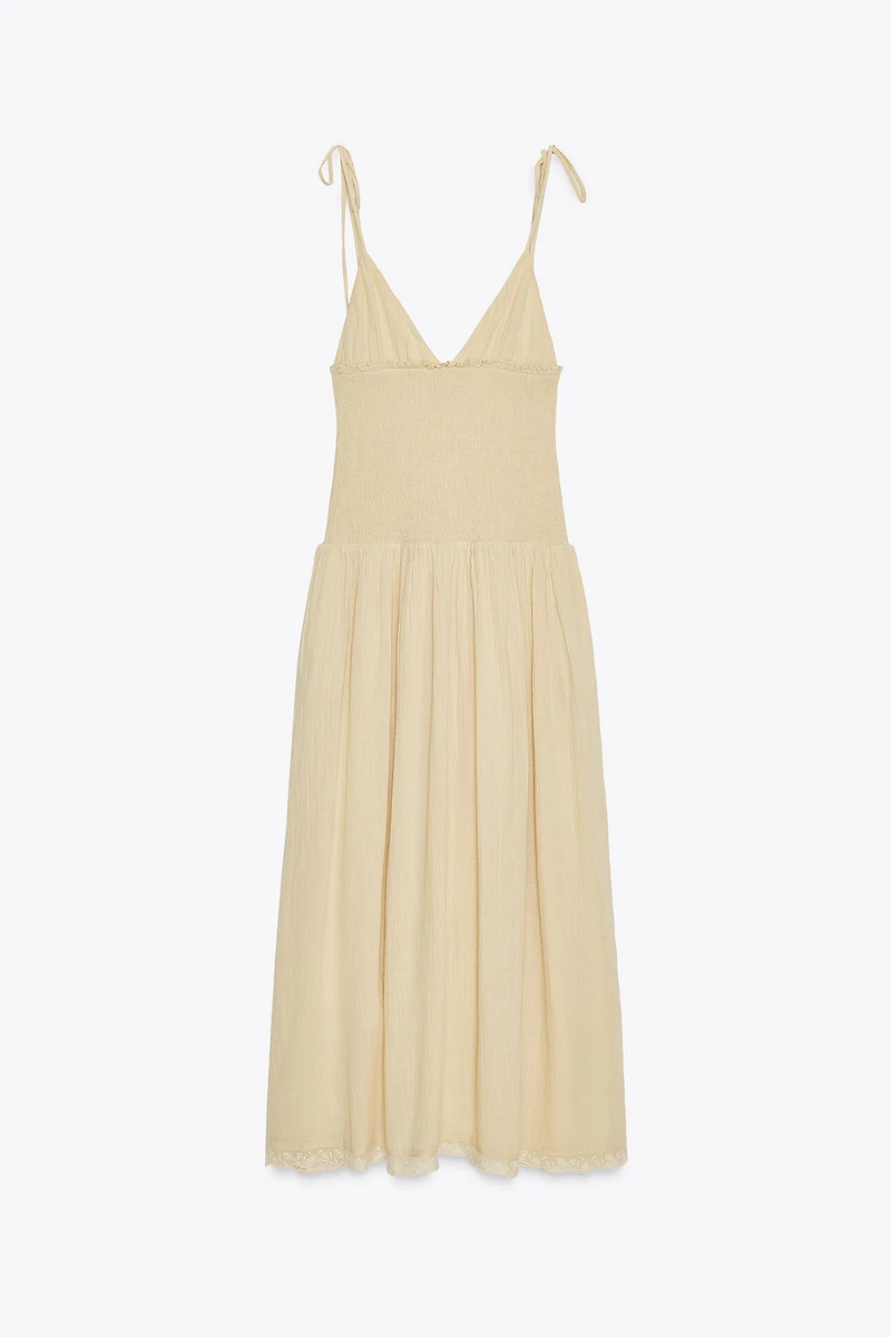 COMBINATION HONEYCOMB MIDI DRESS