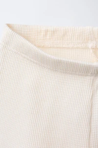PLAIN WAFFLE T-SHIRT AND BERMUDA SET