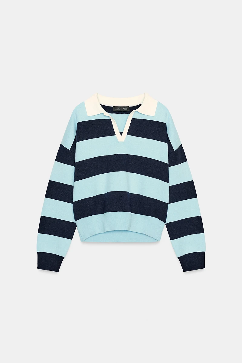 STRIPED KNIT POLO