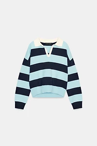 STRIPED KNIT POLO