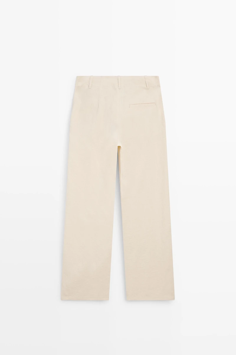Linen blend relaxed fit pants