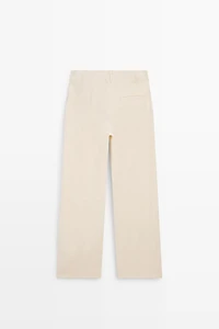 Linen blend relaxed fit pants