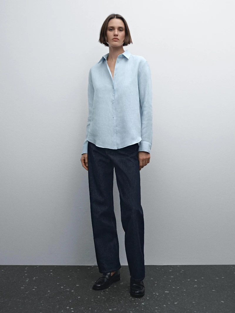 Flowing 100% linen shirt