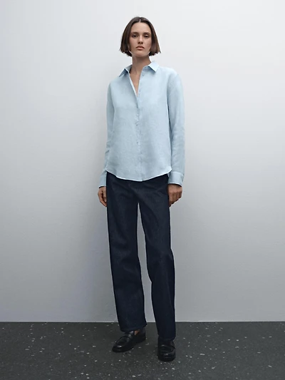 Flowing 100% linen shirt