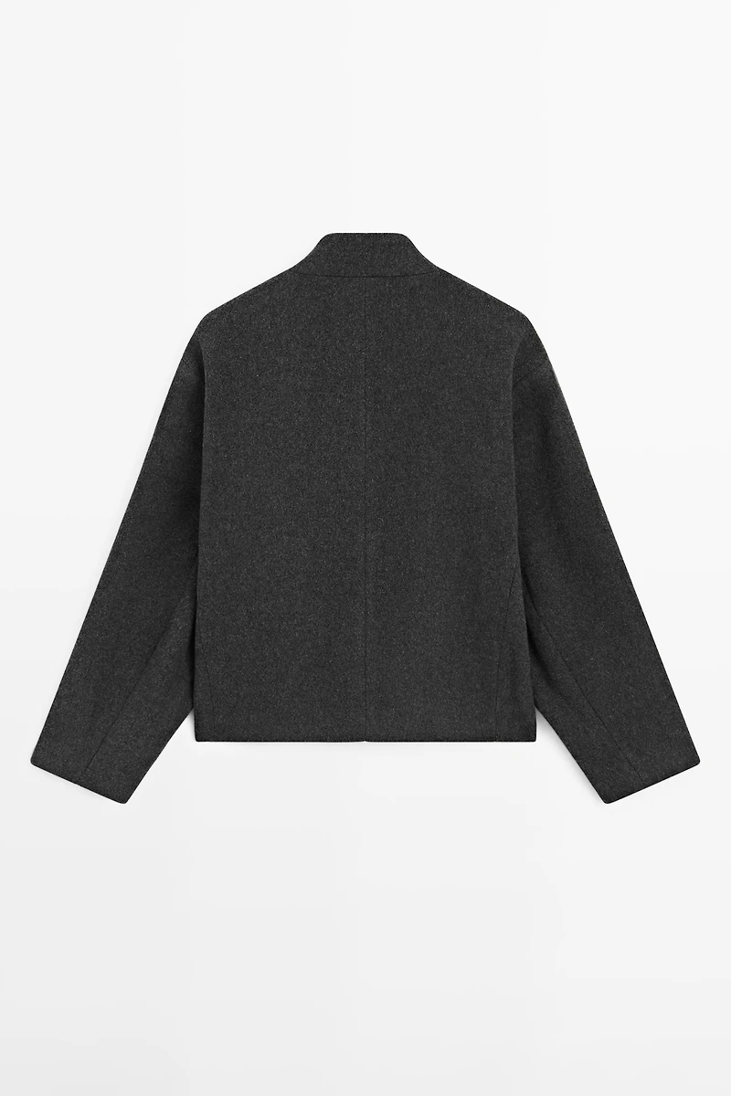 Veste en laine mélangée avec détail au col