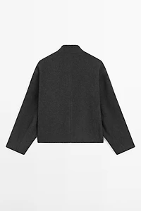 Veste en laine mélangée avec détail au col