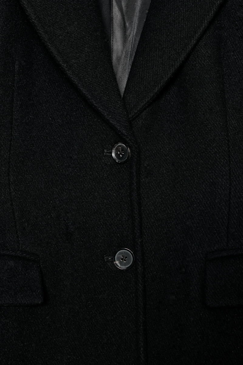 WOOL BLEND COAT WITH FAUX FUR COLLAR ZW COLLECTION