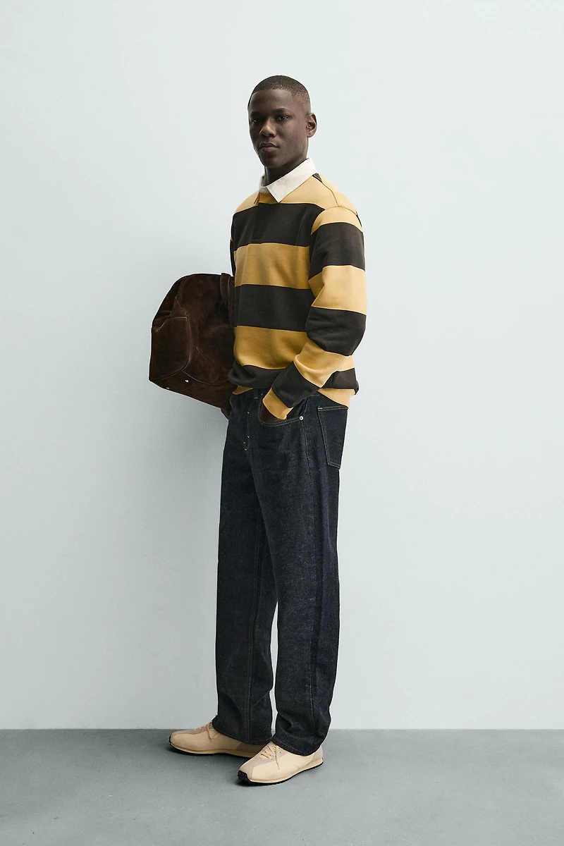 CONTRAST COLLAR POLO SWEATSHIRT