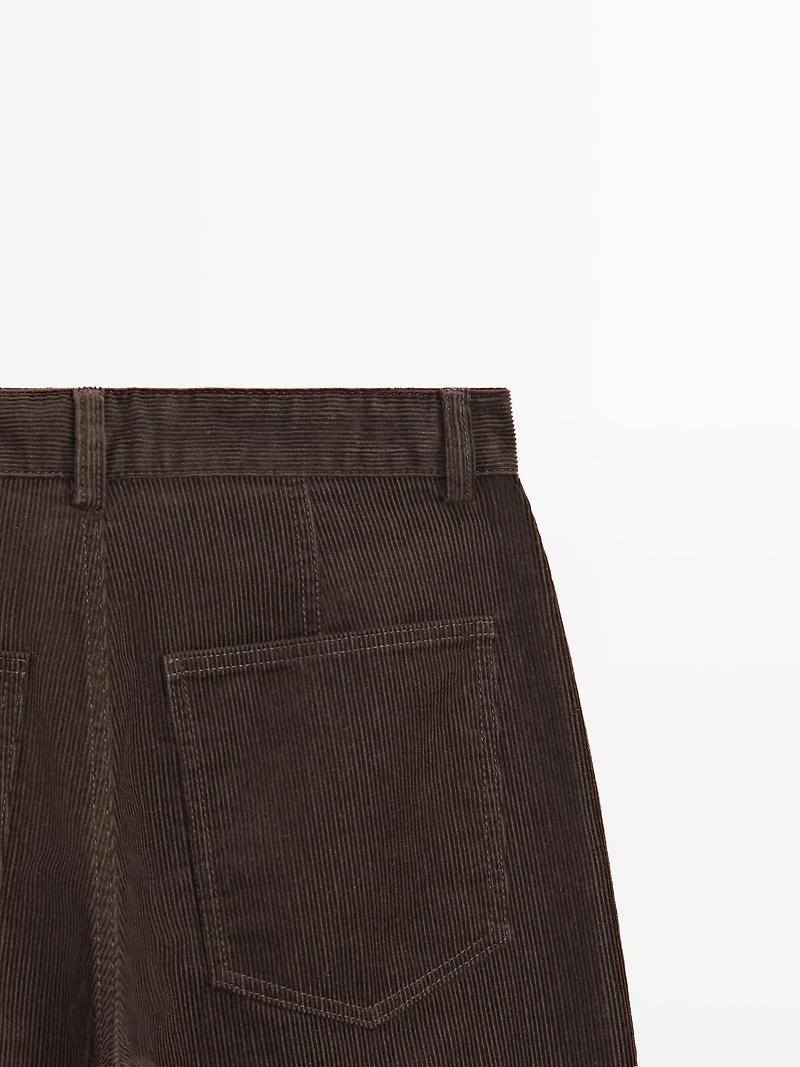 Barrel fit corduroy trousers
