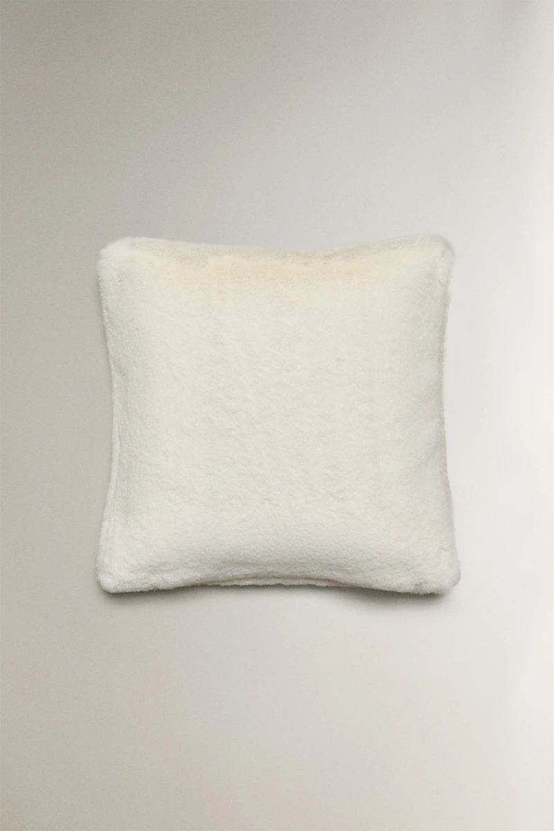 FAUX FUR THROW PILLOW COVER