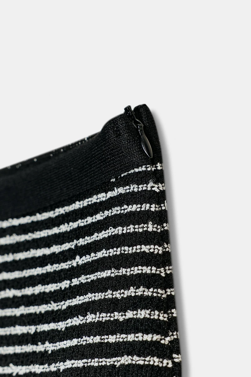 STRIPED BOUCLÉ PANTS