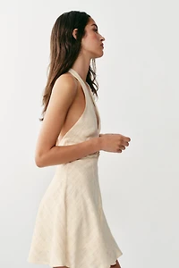 RUSTIC HALTER NECK MINI DRESS