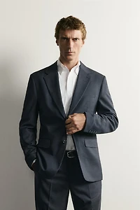 CHECKED REGULAR FIT SUIT BLAZER