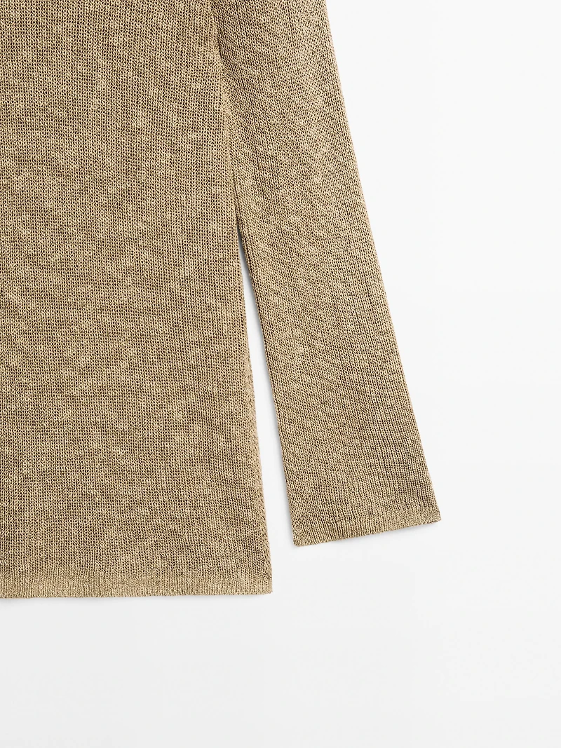Cotton blend knit sweater
