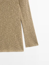 Cotton blend knit sweater