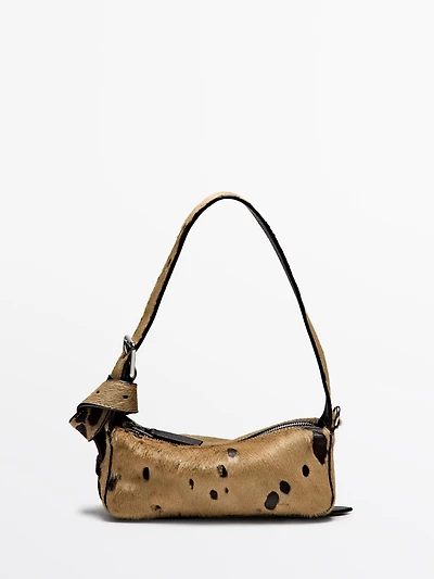 Animal print fur mini bag