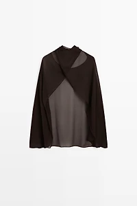 100% mulberry silk crossover cape