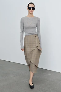 PLAID RUFFLED SKIRT ZW COLLECTION
