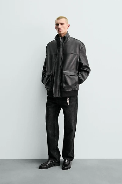 ORIGINS RELAXED FIT NAPPA LEATHER JACKET