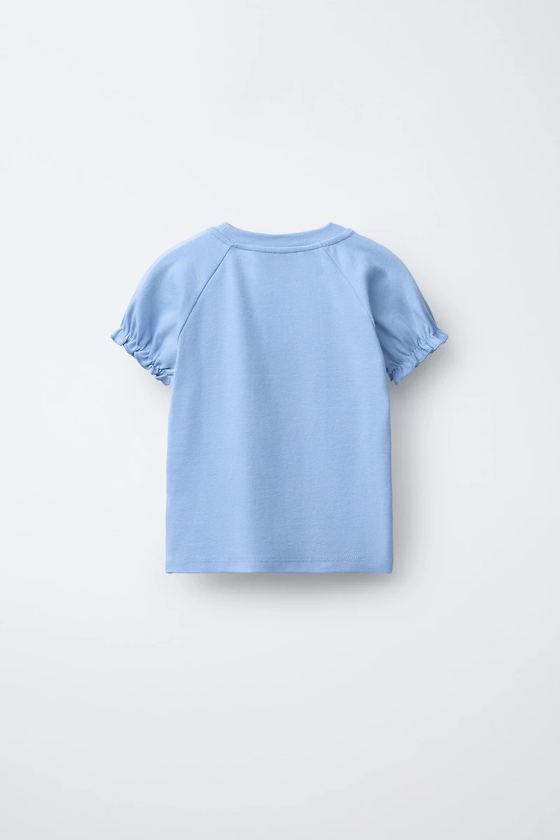 PUFF SLEEVE T-SHIRT WITH TEXT