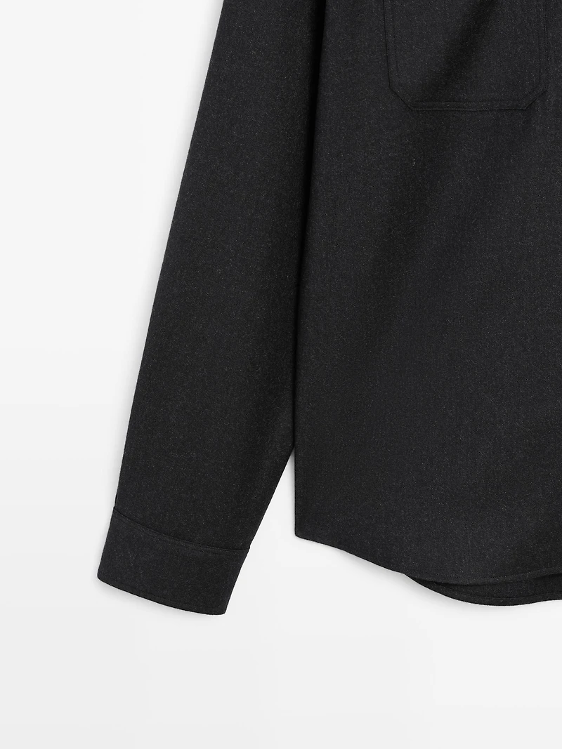 100% wool flannel overshirt
