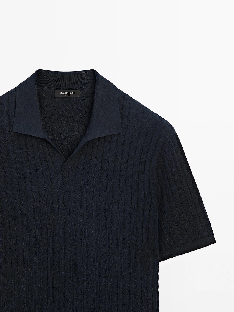 Polo en maille tressée