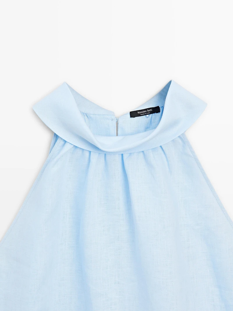 100% linen halterneck top