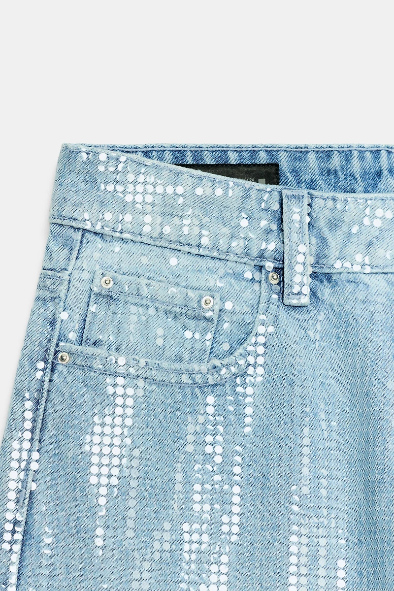 Z1975 MID-RISE SEQUIN STRAIGHT JEANS