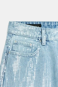 Z1975 MID-RISE SEQUIN STRAIGHT JEANS