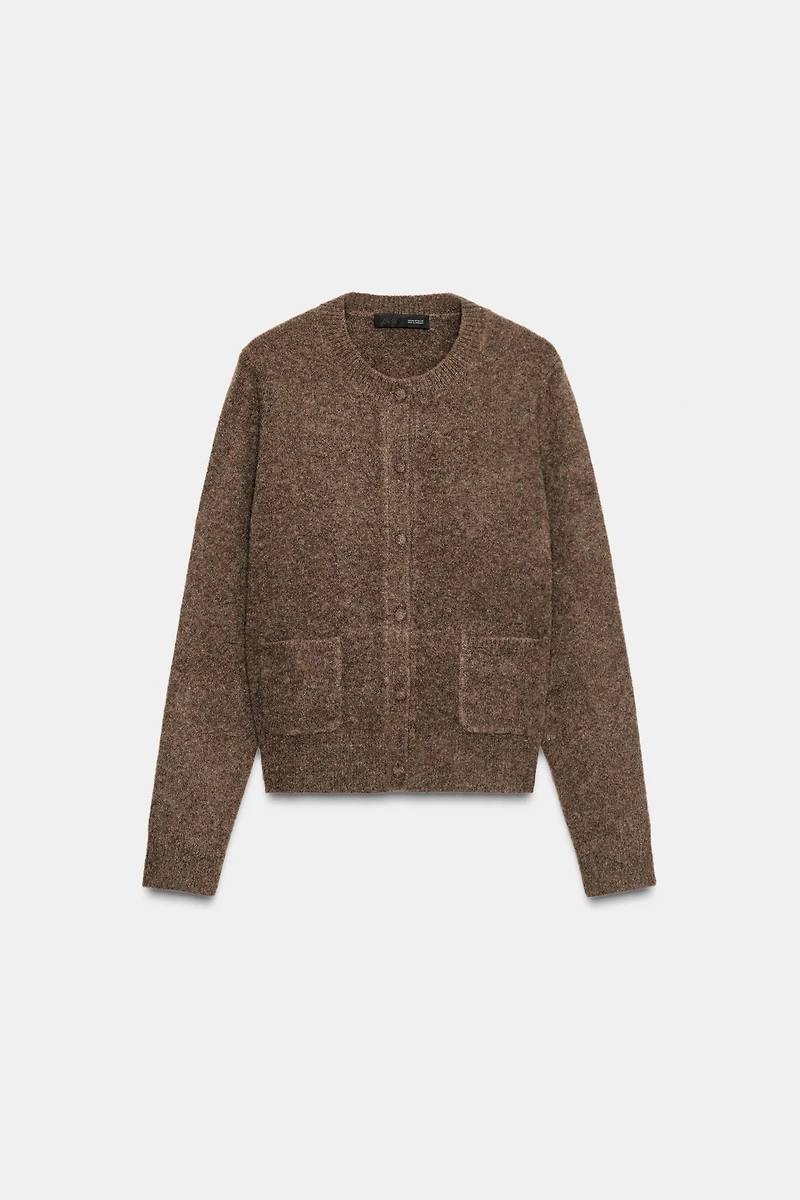 COVERED BUTTON CARDIGAN