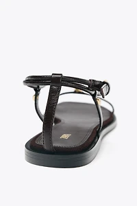 LEATHER THIN STRAP SANDALS