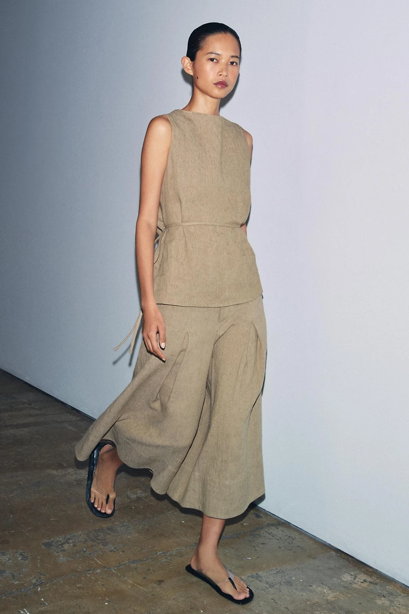 BELTED LINEN TOP ZW COLLECTION