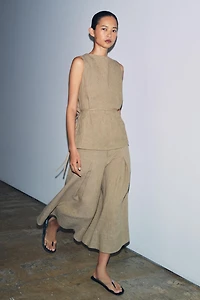 BELTED LINEN TOP ZW COLLECTION