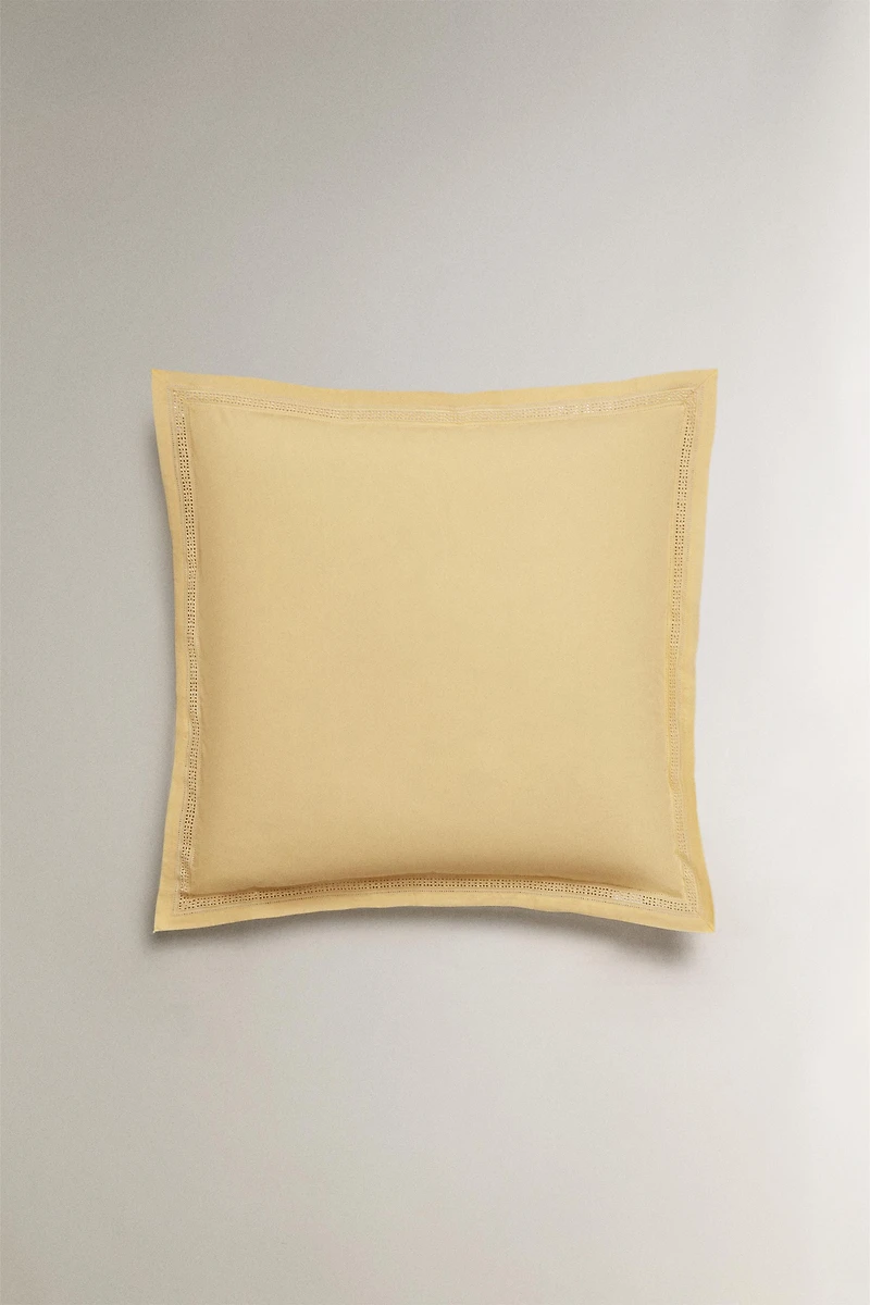 OPENWORK EMBROIDERED PILLOWCASE