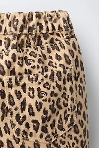 ANIMAL PRINT BARREL PANTS
