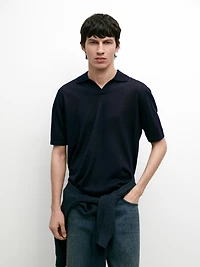Polo en maille à col V