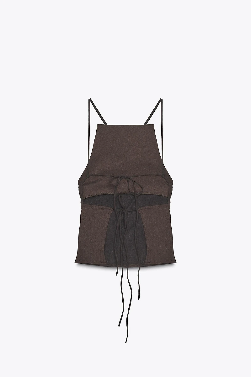OPEN-BACK PLEATED TOP