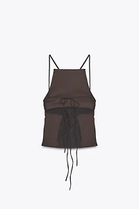 OPEN-BACK PLEATED TOP